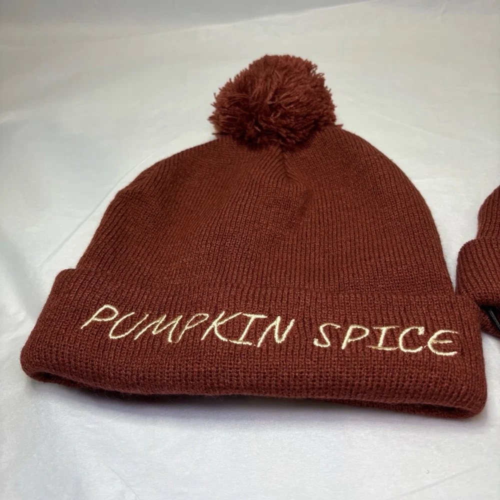 Matching Pet & Owner Hat Beanie Toboggan Pumpkin Spice Cute Fall FS Cat Dog Pup‎
